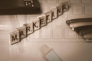 Image of scrabble pieces spelling marketing.