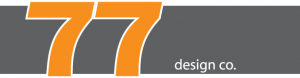 77 Design Co gray and orange logo